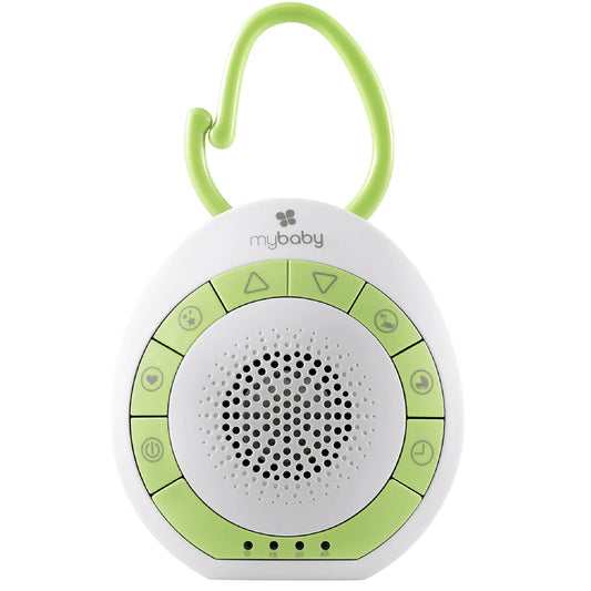 Mybaby Soundsleep on the Go, Baby Sound Machine, White Noise Sound Machine for Travel and Nursery. 4 Soothing Sounds, Integrated Clip, Batteries Included, L 1.9In X W 4.0In X H 4.17Jn, 0.35Lb